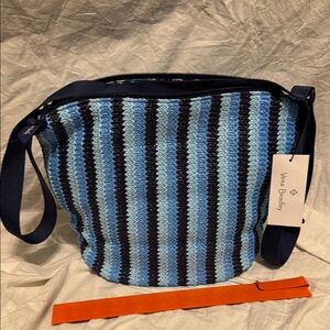 Vera Bradley Blue and Black Striped crossbody